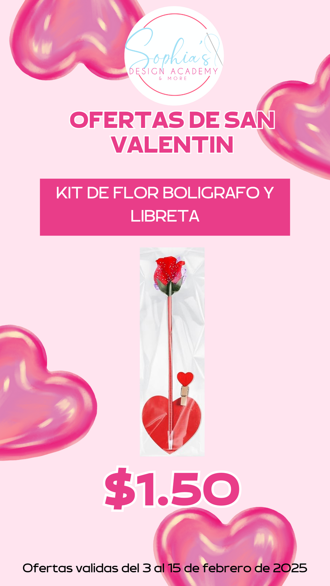 Oferta san valentin flor boligrafo