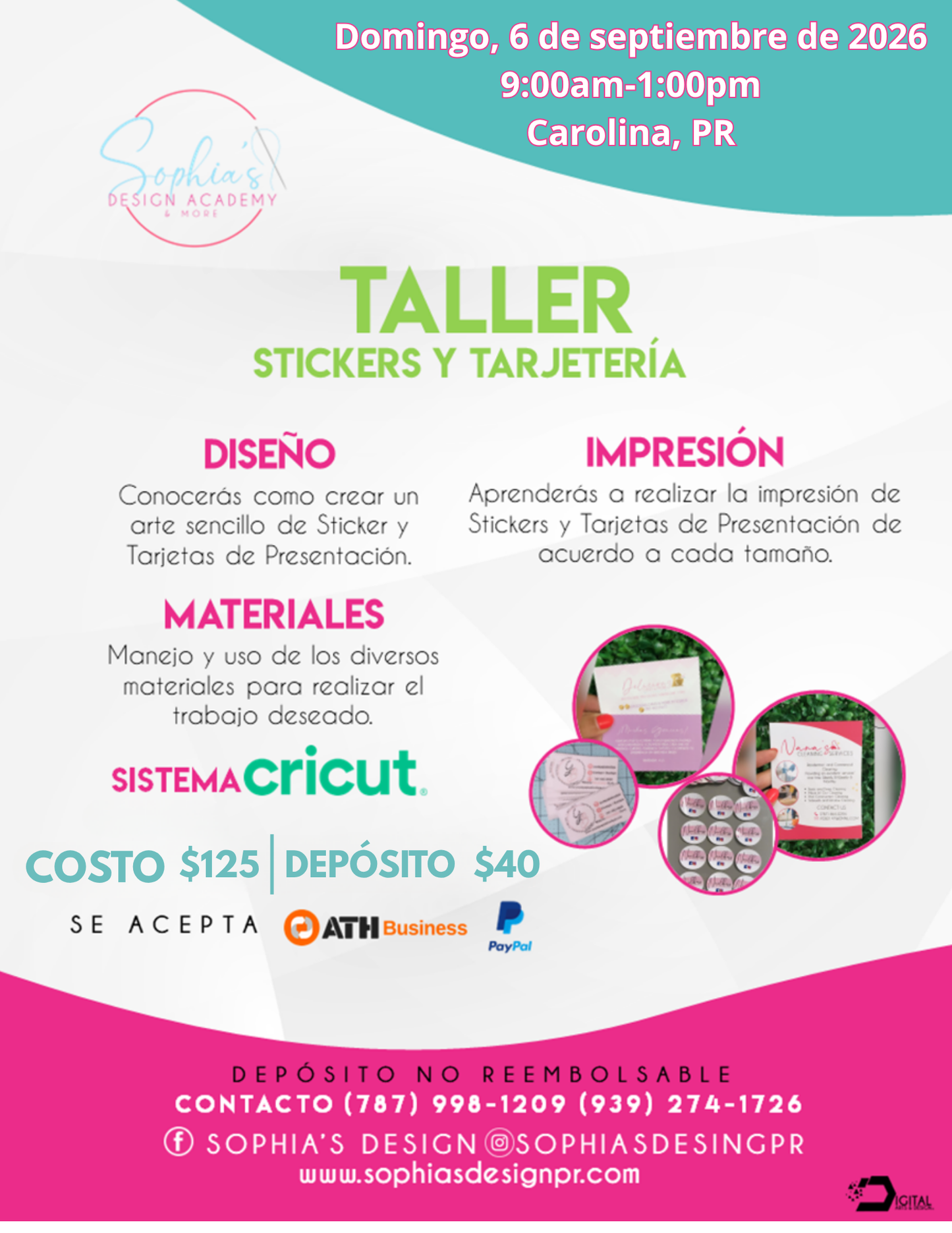 Taller Sticker y Tarjetería - Domingo 6 de septiembre de 2026 (9:00am. a 1:00p.m.)