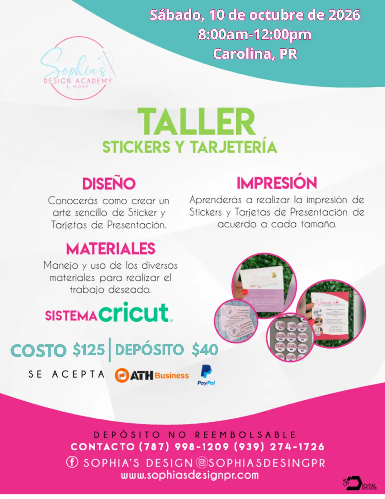 Taller Sticker y Tarjetería - Sábado 10 de octubre de 2026 (8:00 am a 12:00 pm)