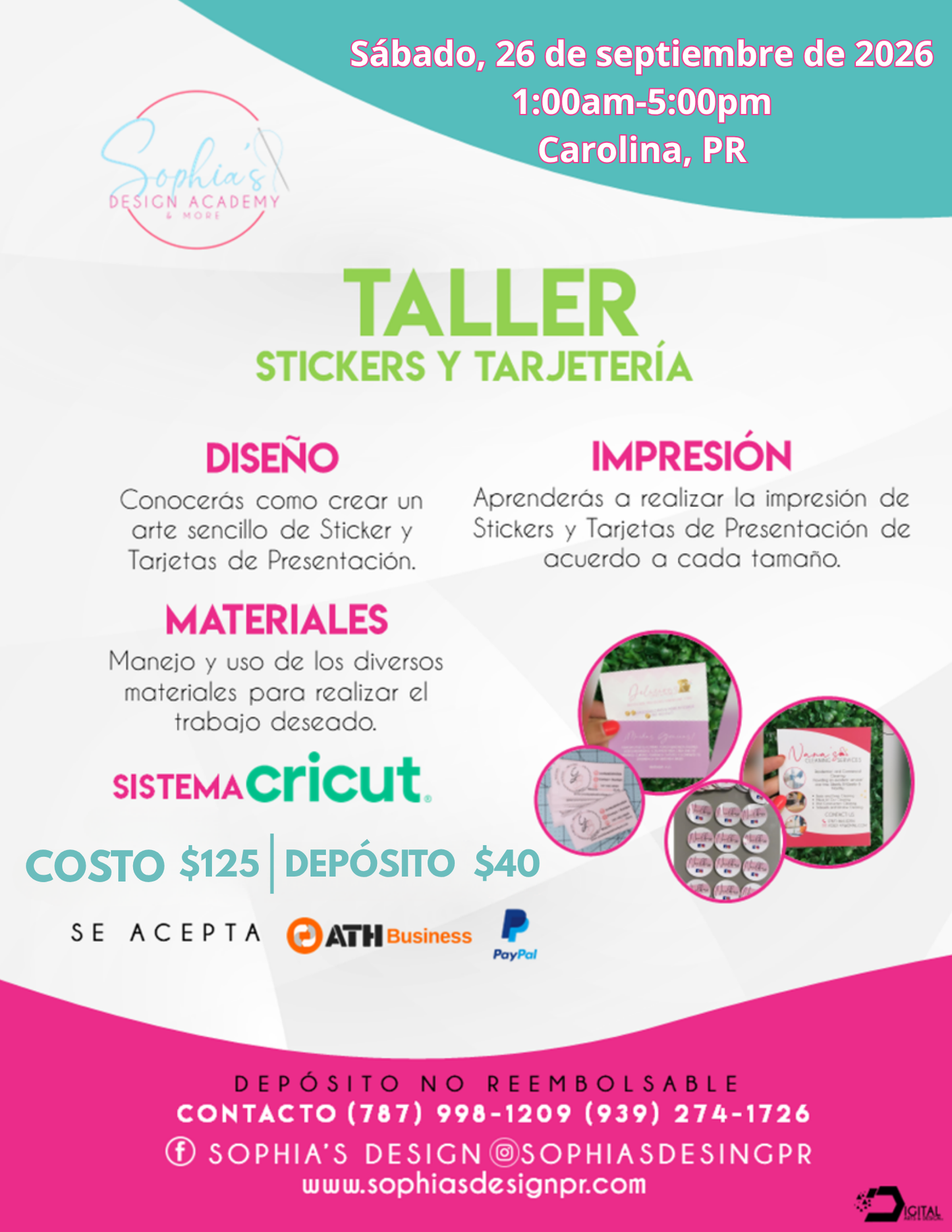 Taller Sticker y Tarjetería - Sábado 26 de septiembre de 2026 (1:00pm. a 5:00p.m.)