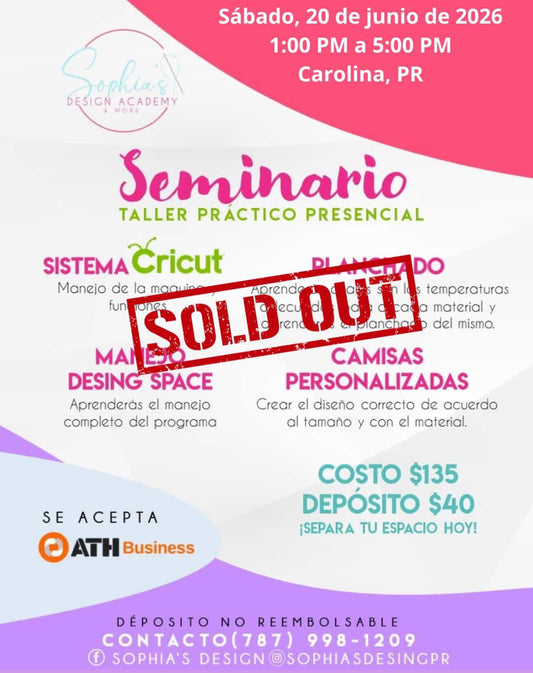 Taller Básico Cricut Práctico Presencial - Sábado 20 de junio de 2026 (1:00pm a 5:00pm)