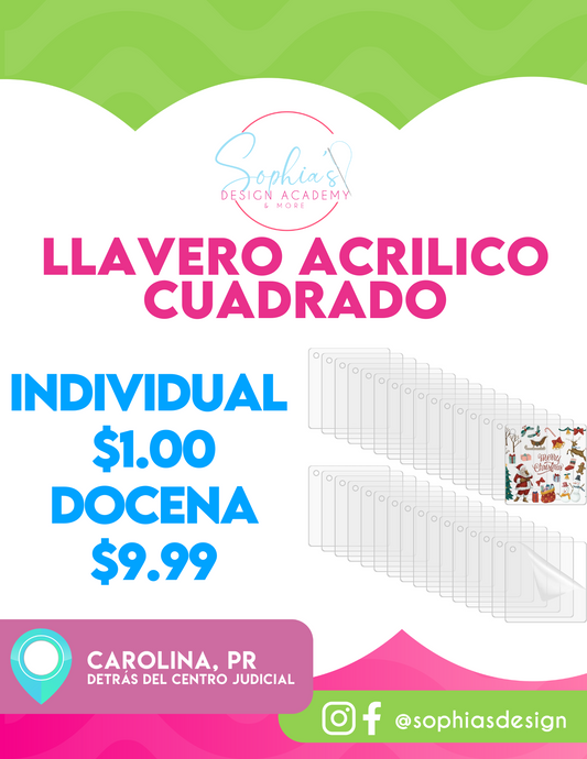 Llaveros acrilicos CUADRADO