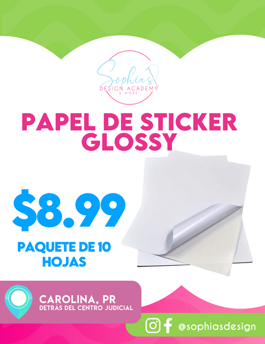 Papel Adhesivo sticker Brilloso - Glossy