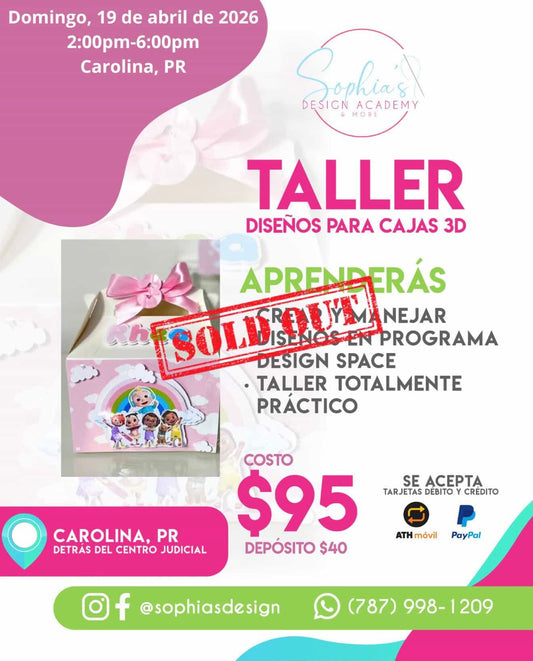 Taller Diseños para Cajas 3D - Domingo 19 de abril de 2026 (2:00 p.m. - 6:00 p.m.)