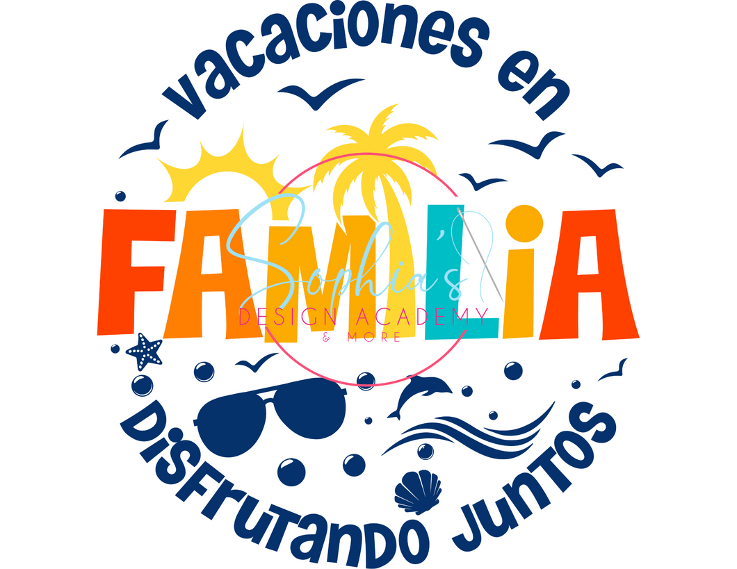 Diseño DTF Vacaciones en Familia