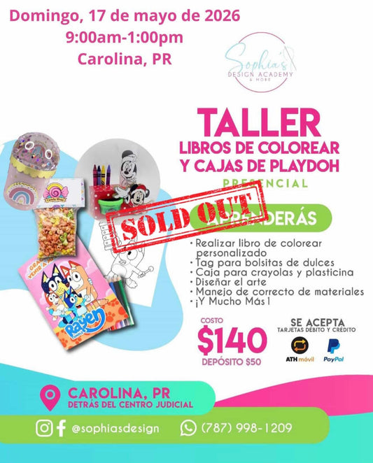 Taller Libros de Colorear y Cajas de Playdoh - Domingo 17 de mayo de 2026 (9:00 am a 1:00 pm)
