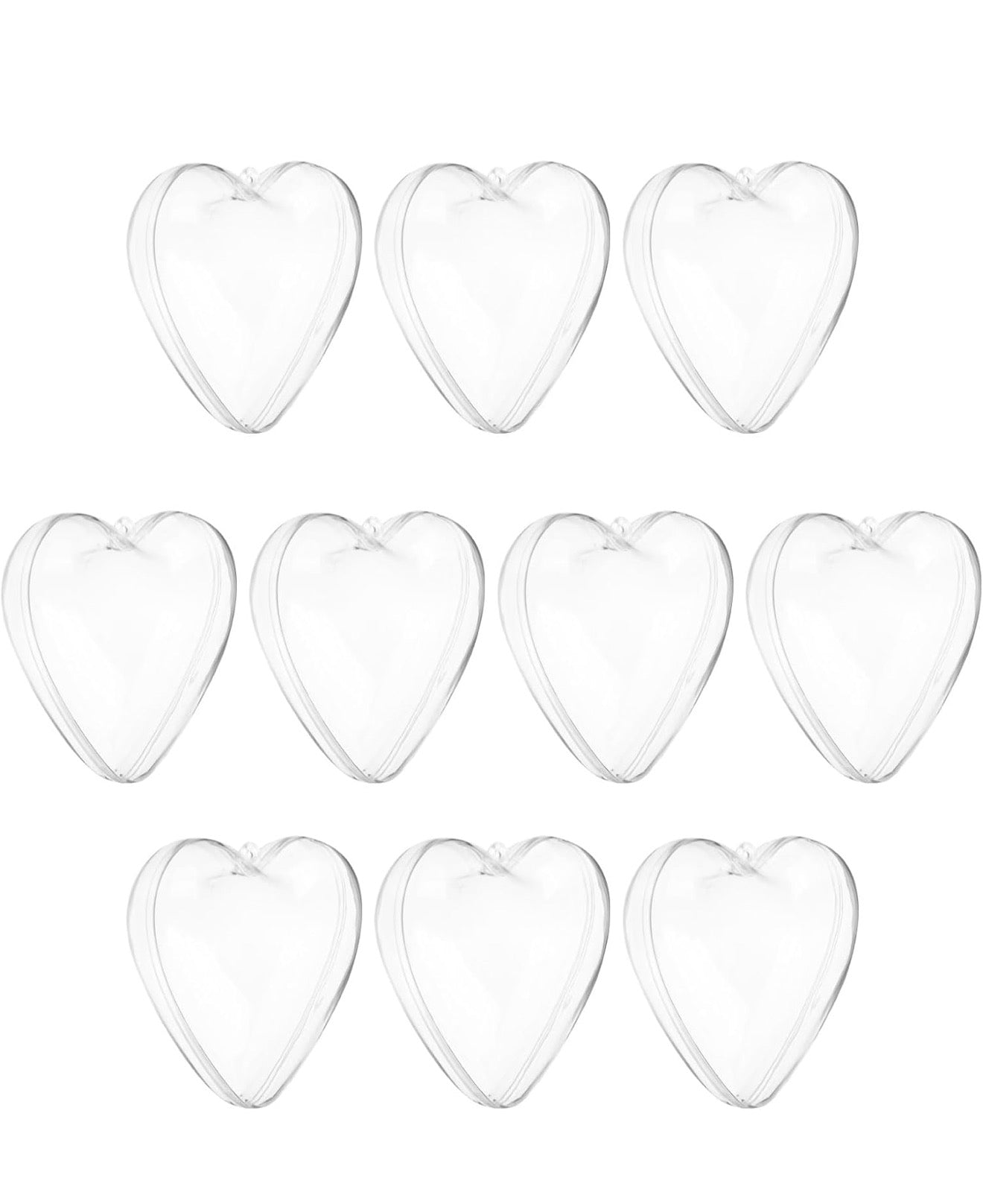 Corazones acrílicos rellenables