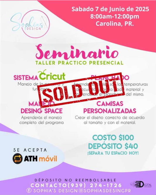 Taller Básico Cricut Práctico Presencial - Sábado 7 de junio de 2025 (8:00 a.m. - 12:00 p.m.)