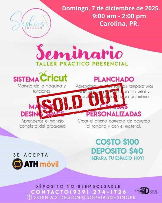 Taller Básico Cricut Práctico Presencial - Domingo 7 de diciembre de 2025 (9:00a.m. - 2:00p.m.)