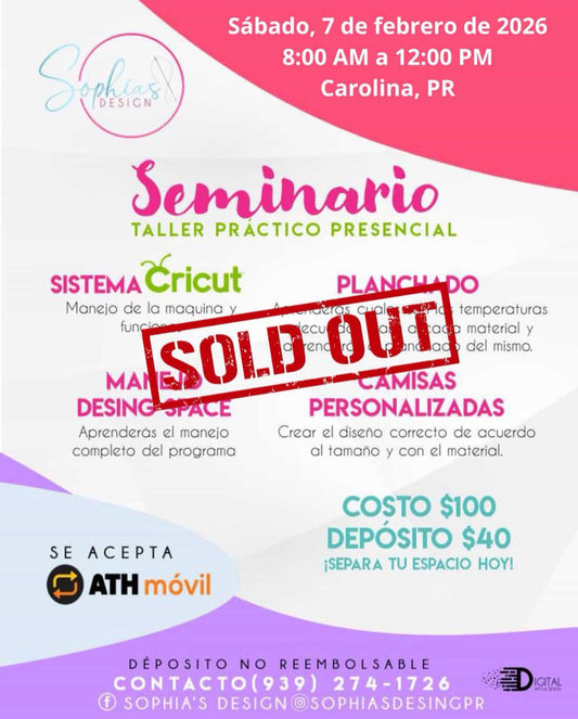 Taller Básico Cricut Práctico Presencial - Sábado 7 de febrero de 2026 (8:00 am a 12:00 pm)
