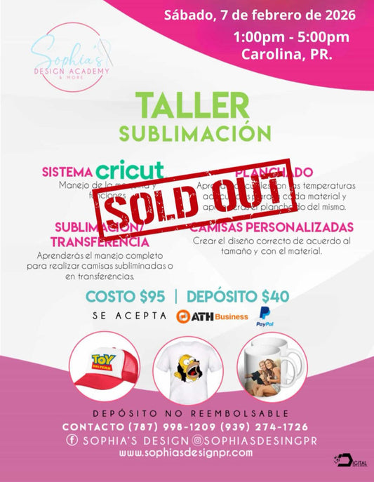 Taller Sublimación - Sábado 7 de febrero de 2026 (1:00pm - 5:00 pm)
