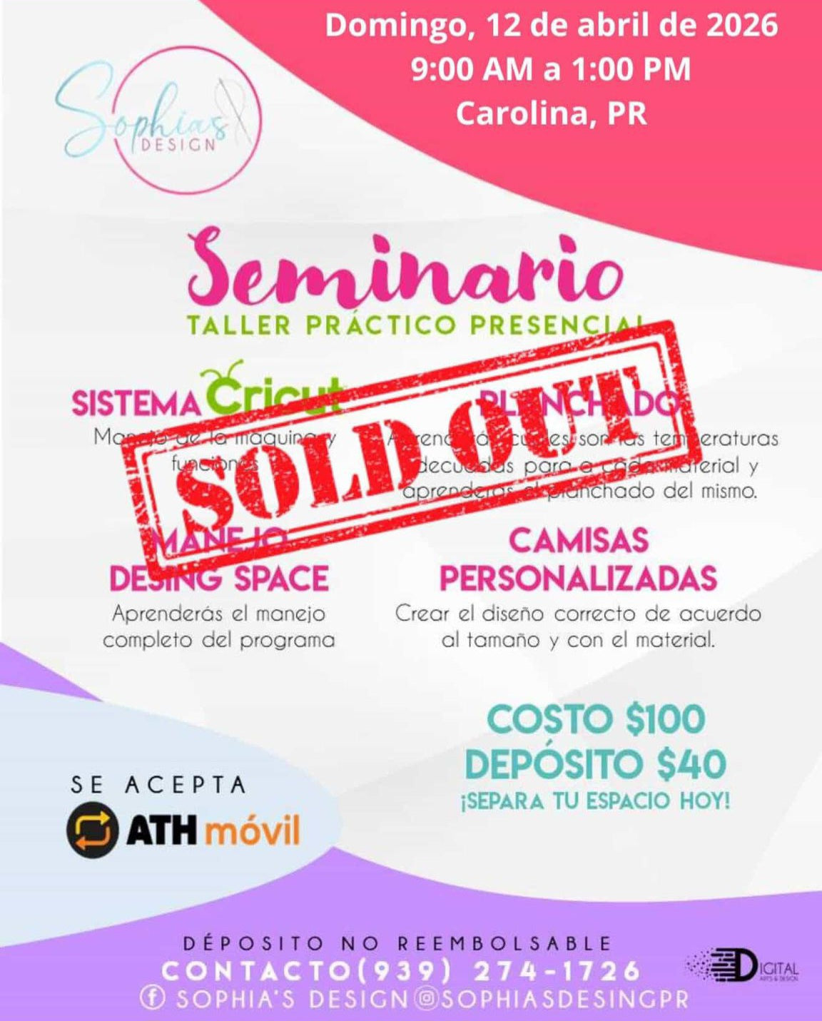 Taller Básico Cricut Práctico Presencial - Sábado 12 de abril de 2026 (9:00 am a 1:00 pm)