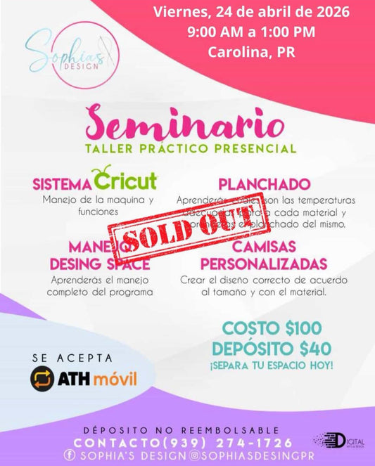 Taller Básico Cricut Práctico Presencial - Viernes 24 de abril de 2026 (9:00 am a 1:00 pm)