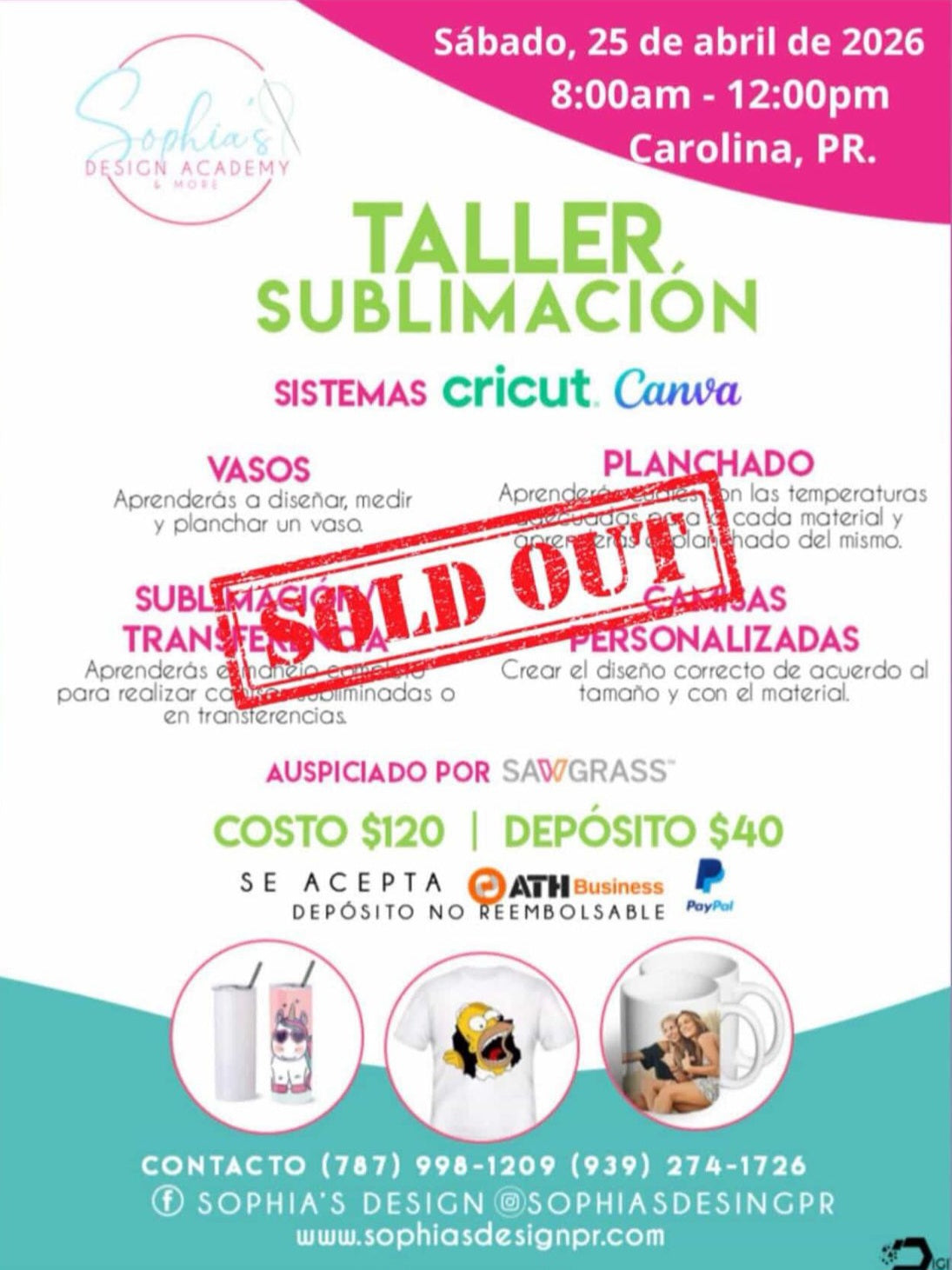 Taller Sublimación - Sábado 25 de abril de 2026 (8:00 am  - 12:00 p.m.)
