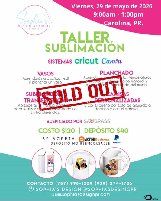 Taller Sublimación - Viernes 29 de mayo de 2026 (9:00a.m. - 1:00p.m.)