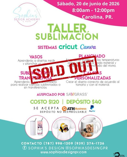 Taller Sublimación - Sabado 20 de junio de 2026 (8:00a.m. - 12:00p.m.)