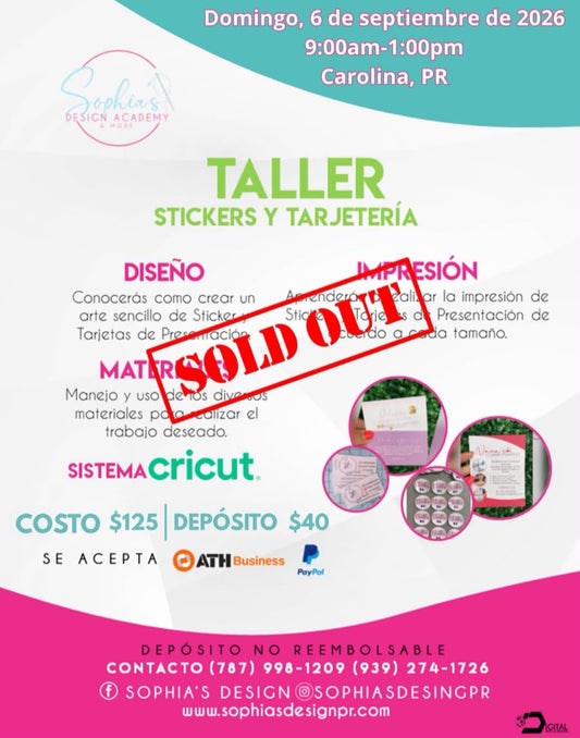 Taller Sticker y Tarjetería - Domingo 6 de septiembre de 2026 (9:00am. a 1:00p.m.)