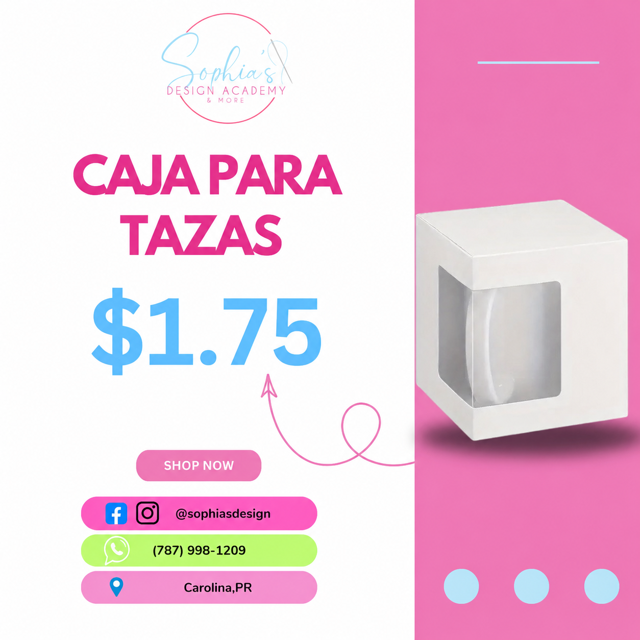 Caja de tazas abierta
