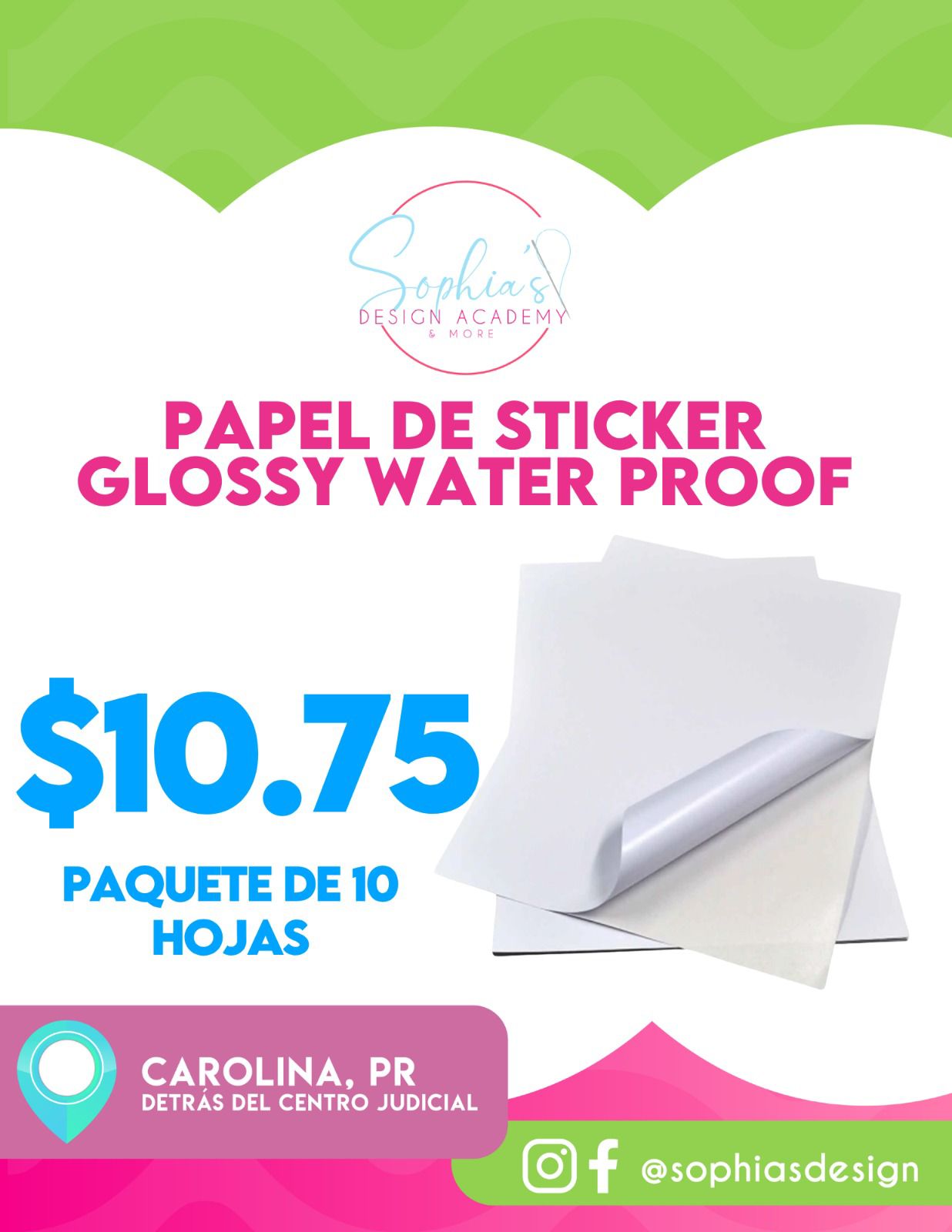Papel sticker Aprueba de agua