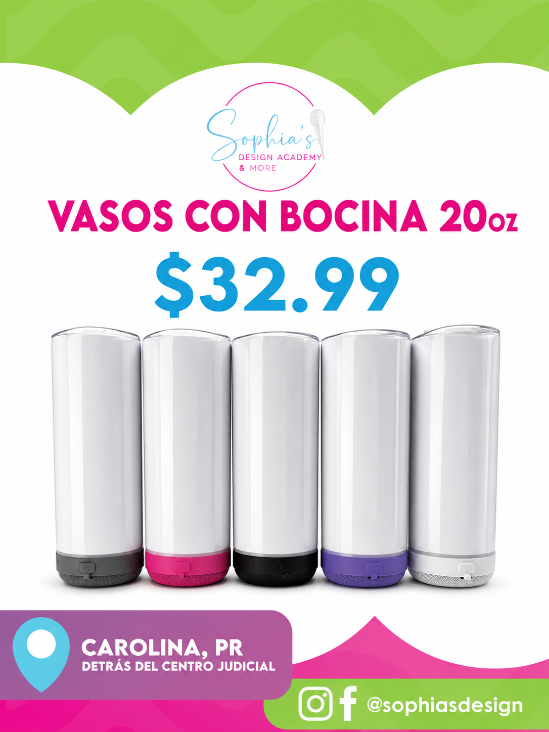 Vasos Tumbler 20oz con Bocina - Sublimación