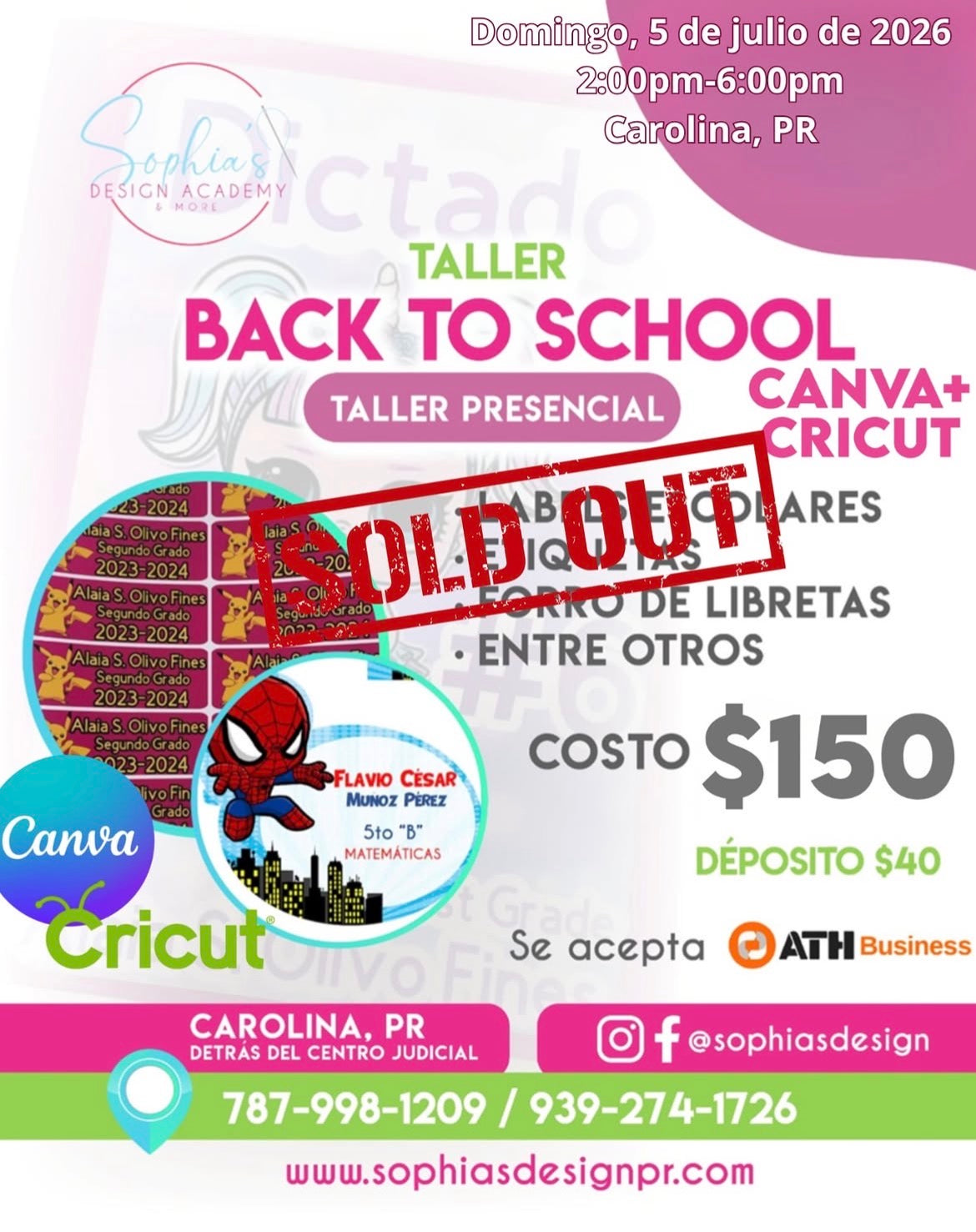 Taller Back to School - Domingo 5 de julio de 2026 (2:00p.m. - 6:00p.m.)