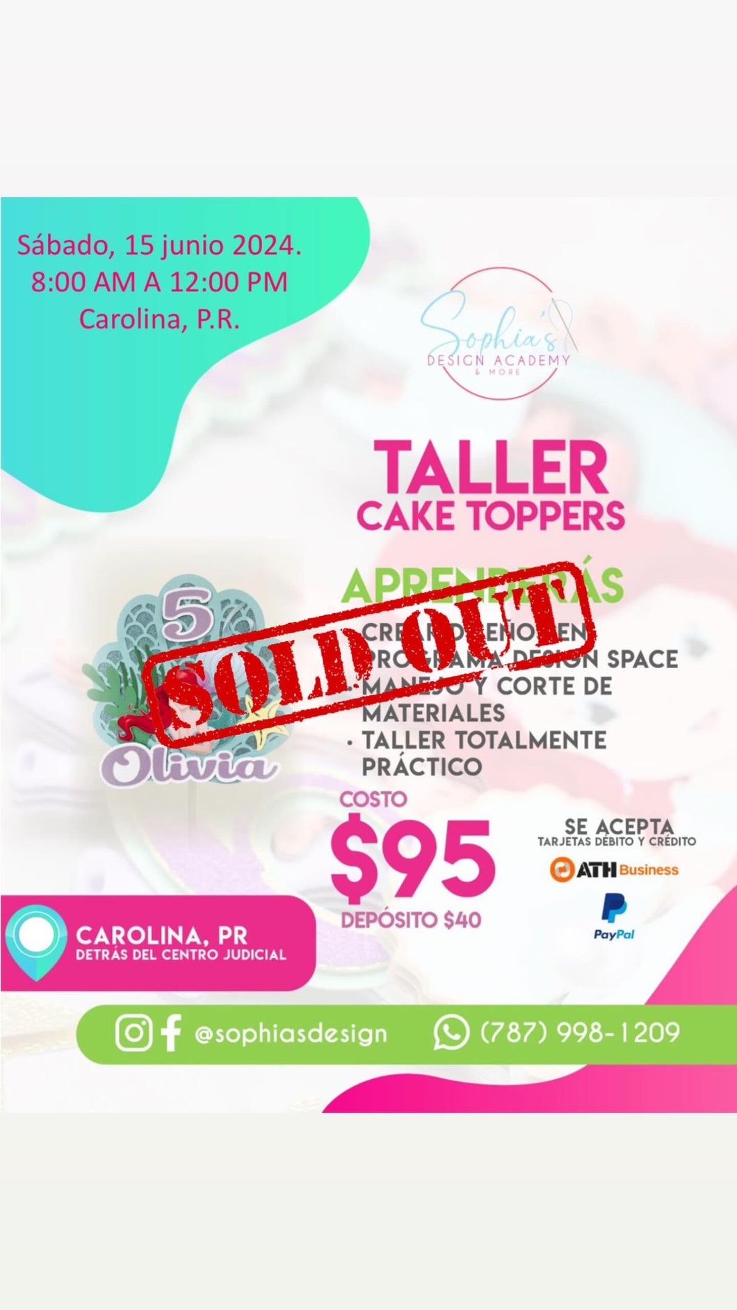 Taller Cake Topper 3D - Sábado 15 de junio de 2024 (8am a 12pm)