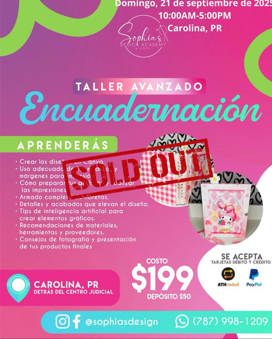 Taller Avanzado Encuadernación - Domingo 21 de septiembre de 2025 (10:00a.m. - 5:00p.m.)