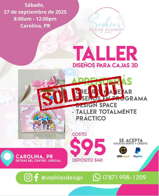 Taller Diseños para Cajas 3D - Sábado 27 de septiembre de 2025 (8:00 a.m. - 12:00 p.m.)