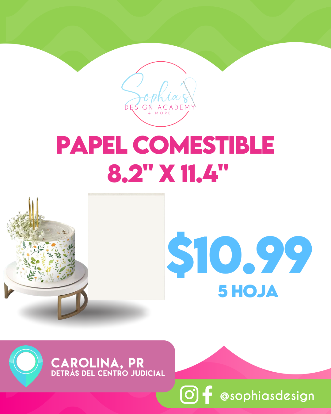 PAPEL COMESTIBLE 8.2" X 11.4"