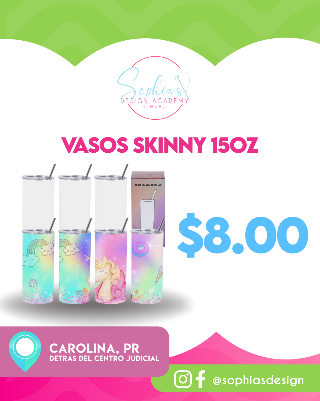 Vasos Skinny 15oz