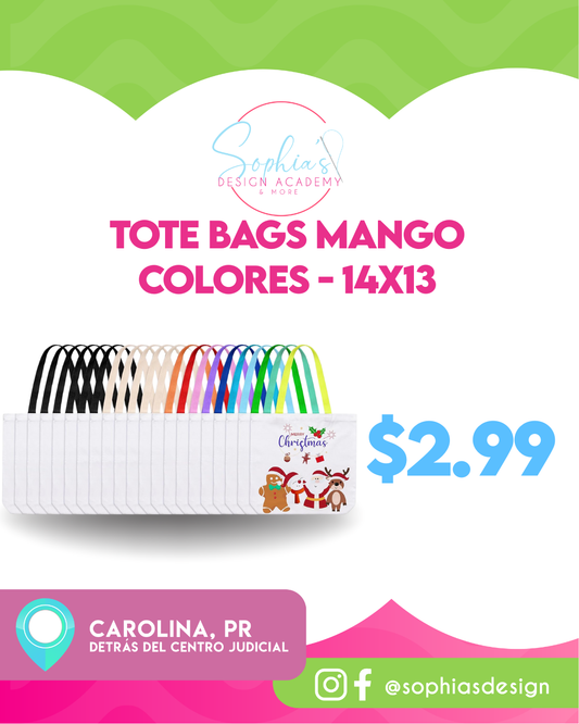 Tote Bags mango colores - 14x13