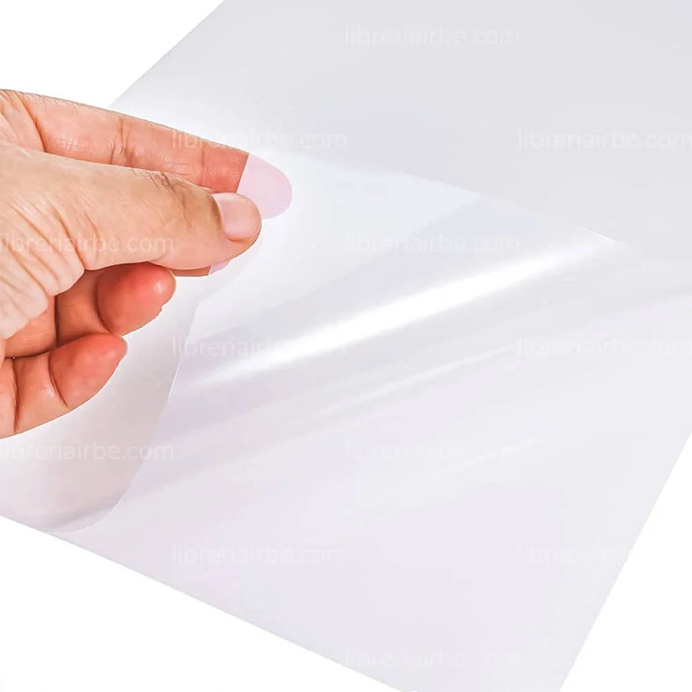 Papel Adhesivo Brilloso Transparente - Resistente al Agua (Stickers)