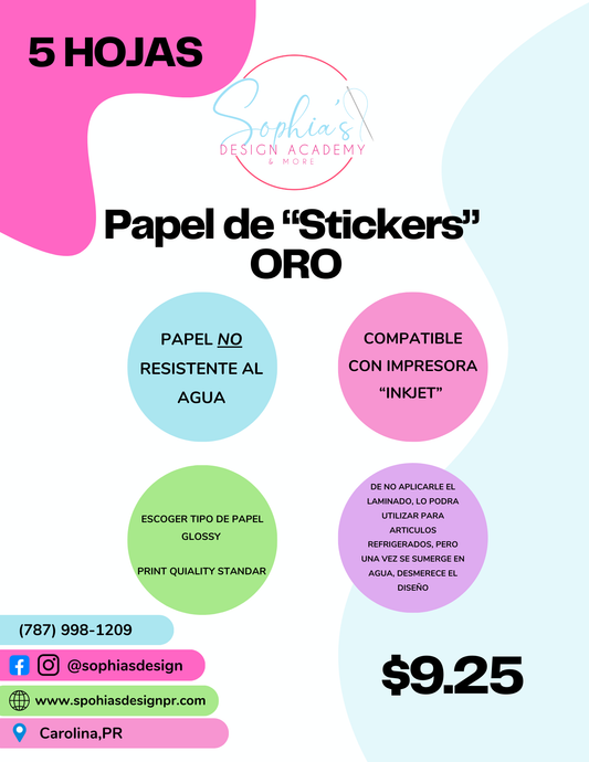 Papel de sticker ORO