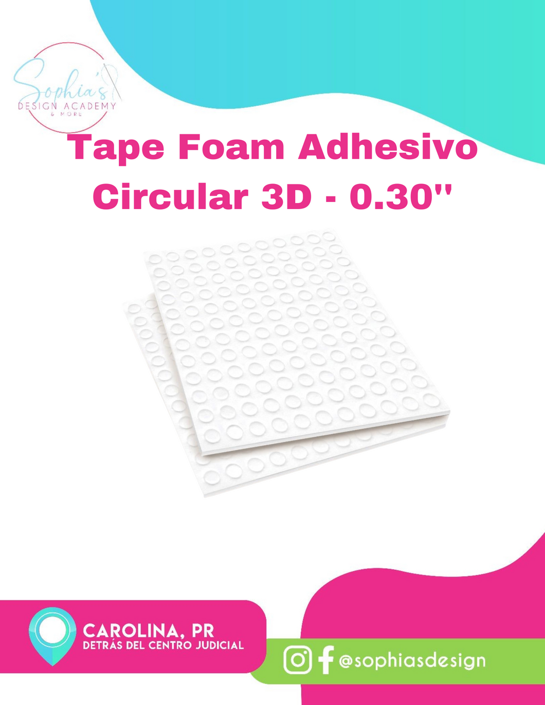 Tape Foam Adhesivo Circular 3D - 0.30''