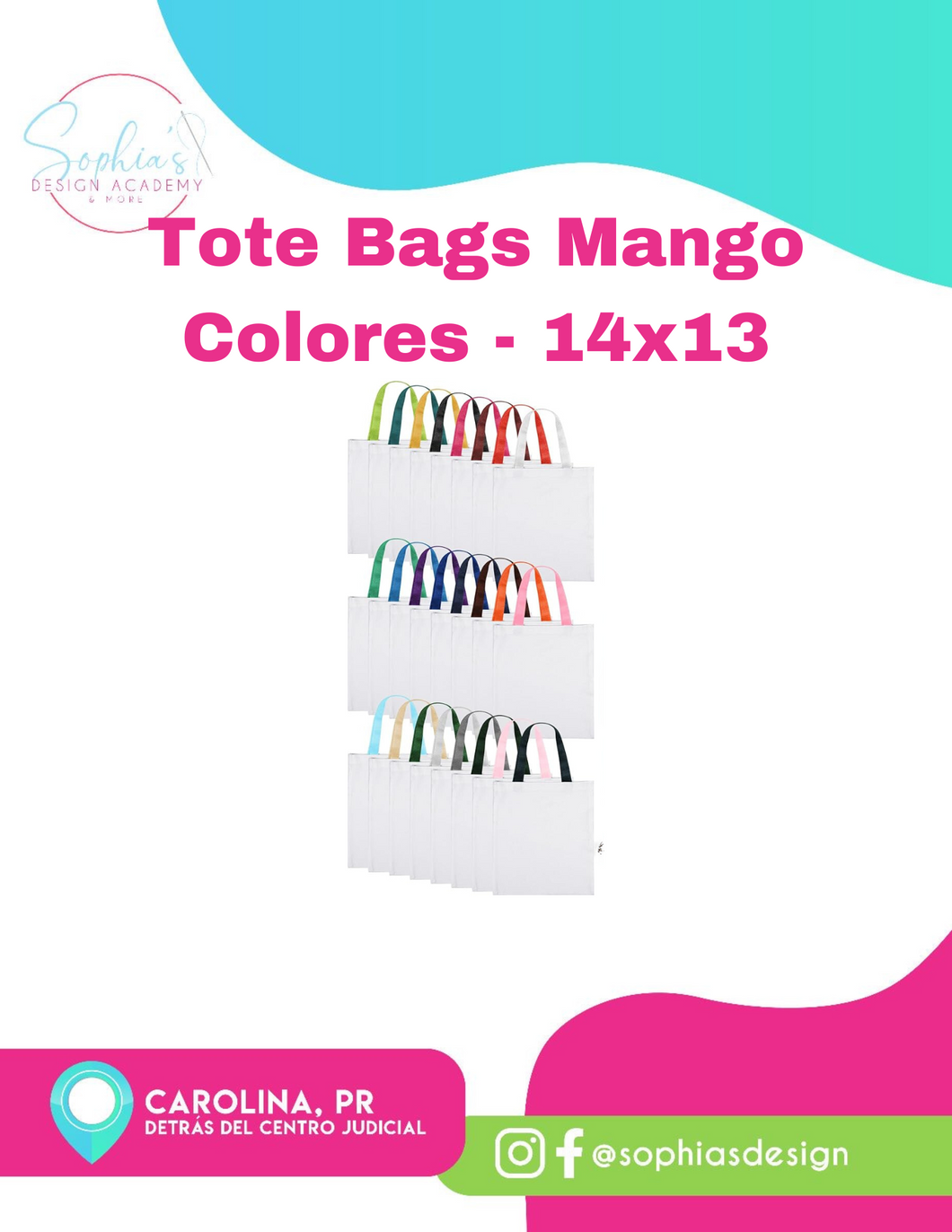 Tote Bags mango colores - 14x13