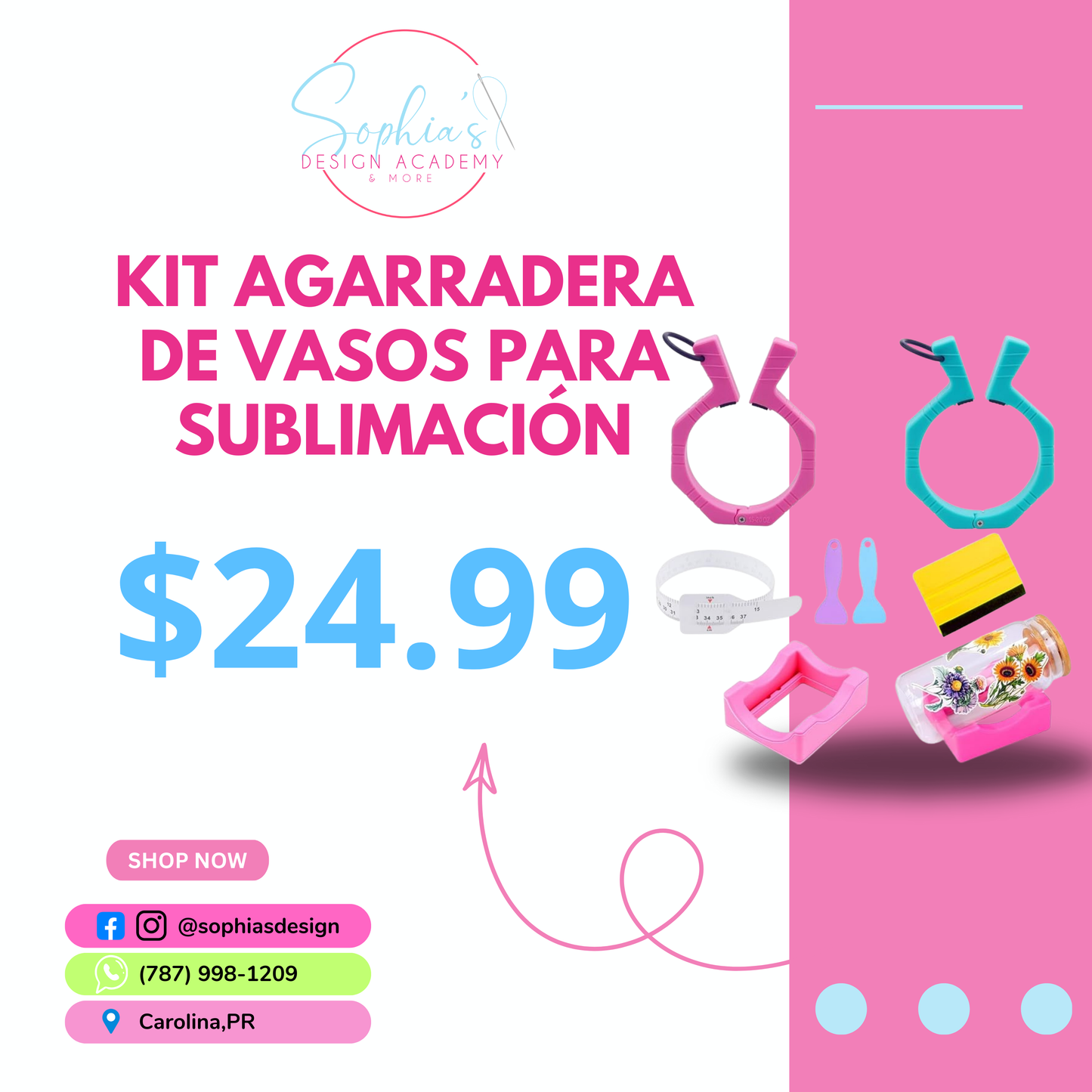 Kit Agarradera de Vasos para Sublimación