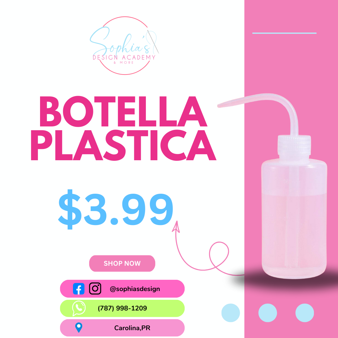 Botella plastica con punta doblada