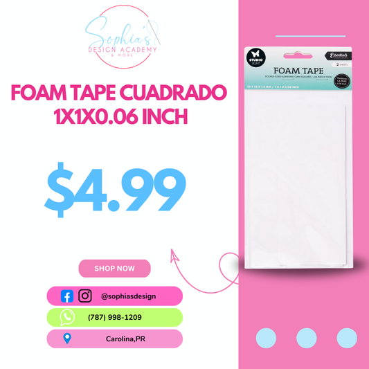 FOAM TAPE CUADRADO  1X1X0.06 INCH