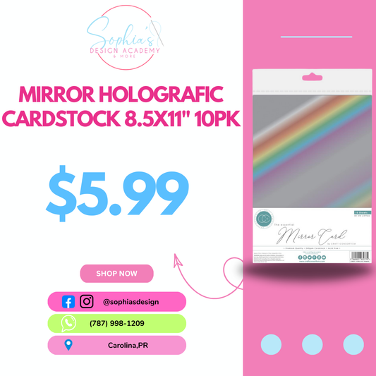 MIRROR HOLOGRAFIC CARDSTOCK 8.5X11" 10PK