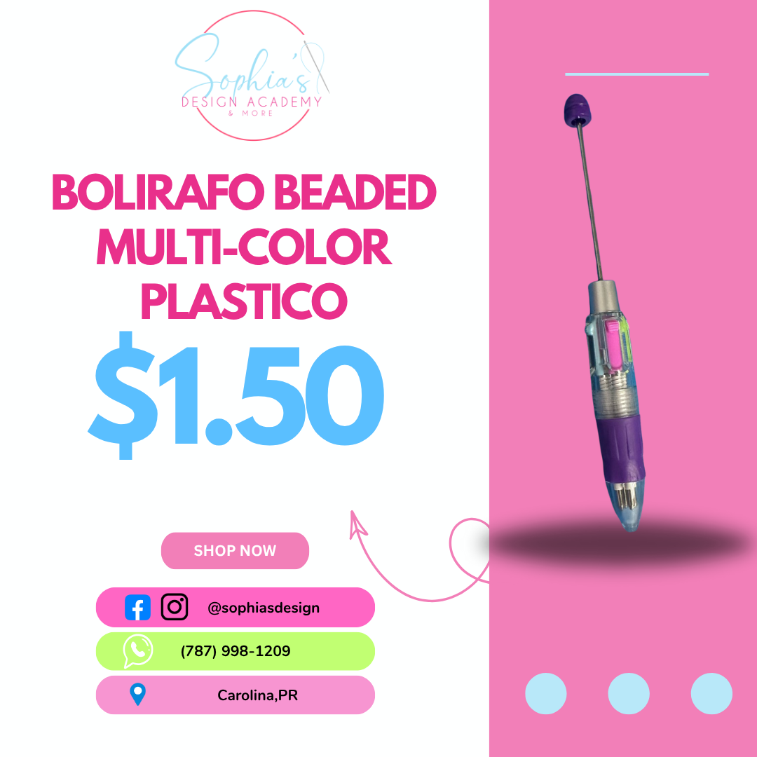 BOLIGRAFO BEADED MULTI-COLOR PLASTICO