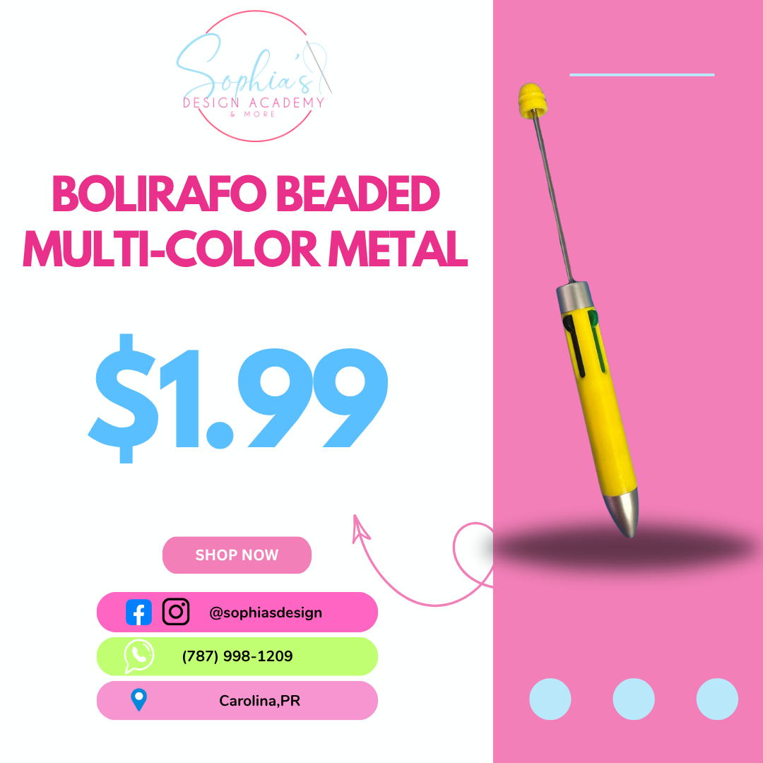 BOLIGRAFO BEADED MULTI-COLOR METAL