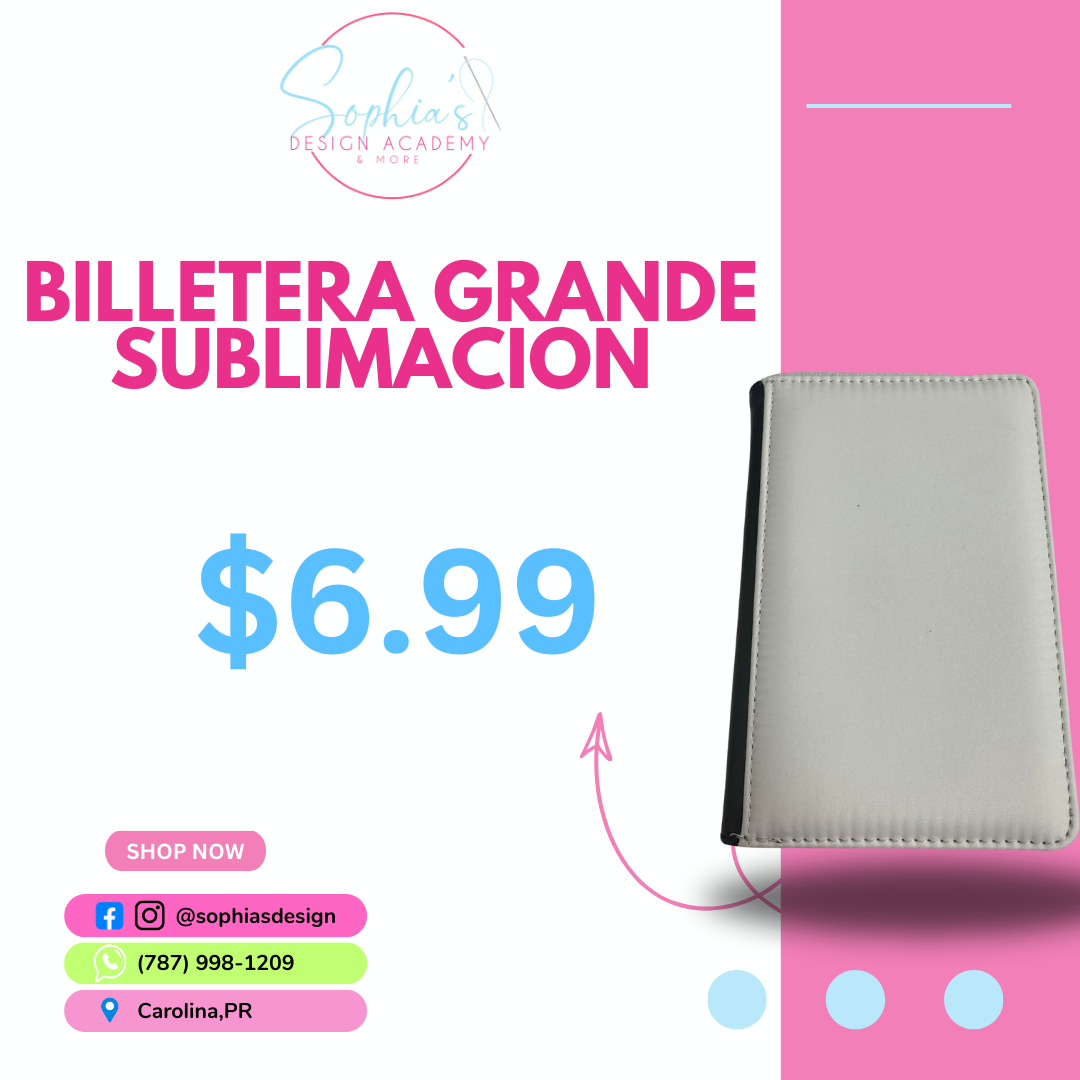 Billetera grande sublimacion