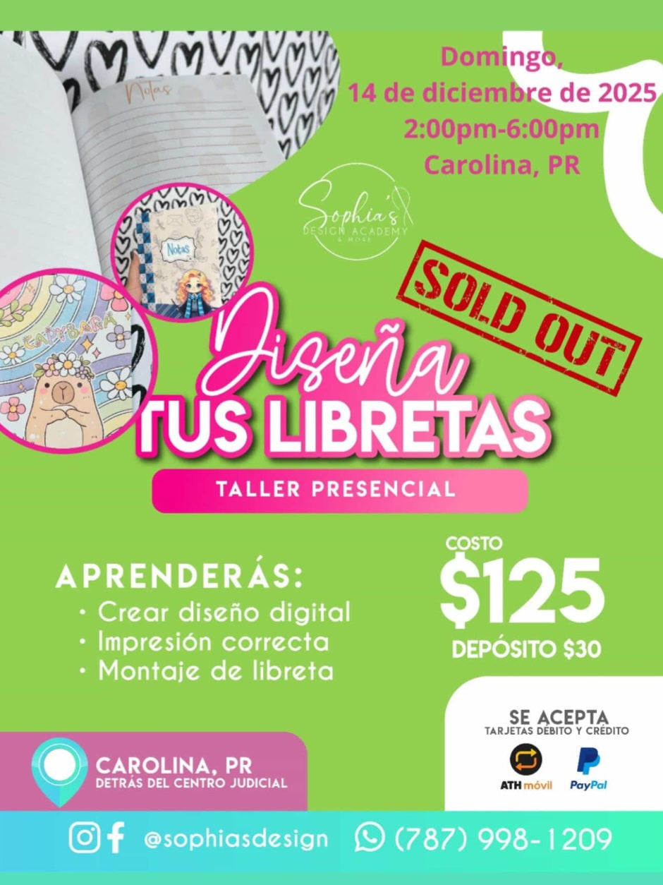 Taller Diseña tus Libretas - Domingo 14 de diciembre de 2025 (2:00 p.m. - 6:00p.m.)