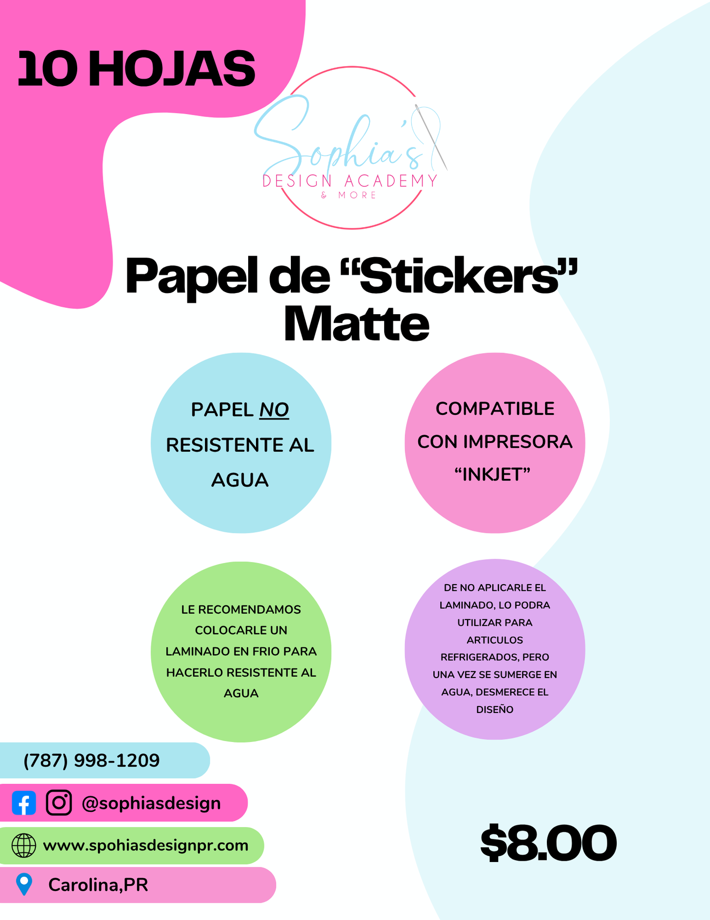 Papel sticker Matte