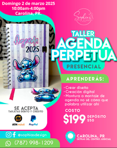 Taller Agenda Perpetua Presencial - Domingo 2 de marzo de 2025 (10:00 a.m. - 4:00p.m.)