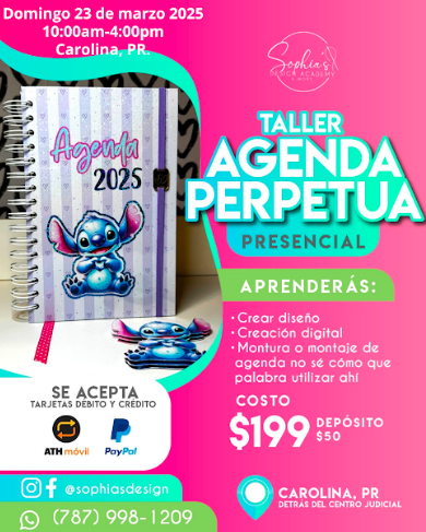 Taller Agenda Perpetua Presencial - Domingo 23 de marzo de 2025 (10:00 a.m. - 4:00p.m.)