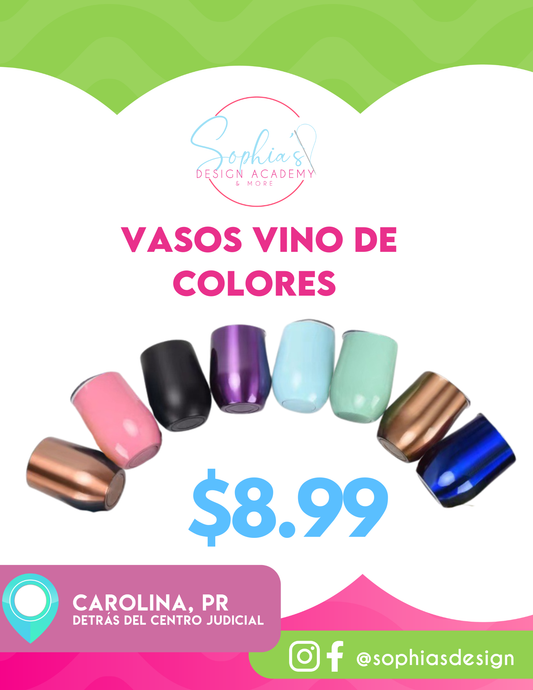 Vaso insulado de vino de colores