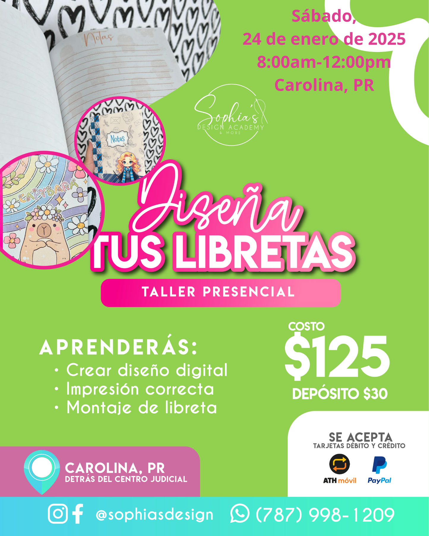 Taller Diseña tus Libretas - Sabado 24 de enero de 2026 (8:00 a.m. - 12:00p.m.)