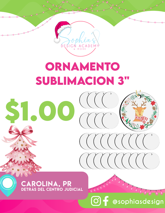 Ornamento sublimacion redondo 3"