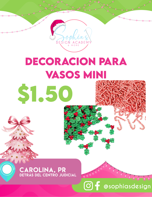 DECORACION PARA VASOS MINI NAVIDAD